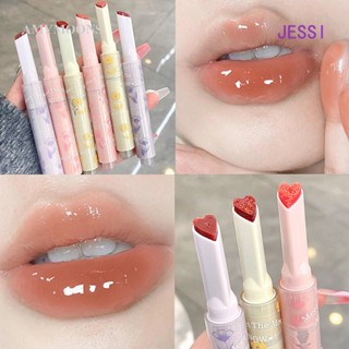 ลิปสติก เนื้อเจลลี่ใส กันน้ํา ไม่ติดแก้ว ลายดอกไม้