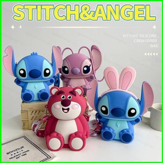 Yts กระเป๋าสะพายไหล่ กระเป๋าช้อปปิ้ง ซิลิโคน ลาย Stitch Angel น่ารัก สําหรับเด็กผู้หญิง MY3