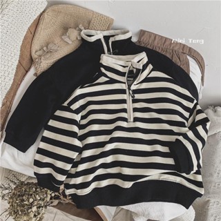 พร้อมส่ง เสื้อกันหนาว คอปกตั้ง มีซิป ทรงหลวม สไตล์เกาหลี สําหรับเด็กผู้ชาย และผู้หญิง
