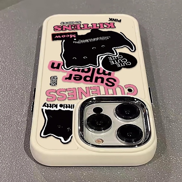 เคสโทรศัพท์มือถือ ซิลิโคนนิ่ม กันกระแทก ลายแมวดําน่ารัก สําหรับ IPhone 15 14 13 12 11 Pro Max XS X XR 8 + 7 Plus