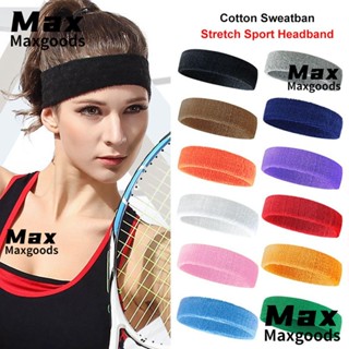 Maxg ที่คาดผม ผ้าฝ้าย แบบยืดหยุ่น ดูดซับความชื้น สําหรับออกกําลังกาย เล่นโยคะ วิ่ง