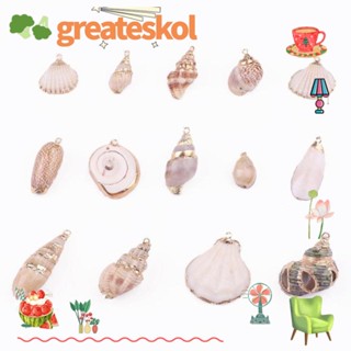 Greateskol จี้เปลือกหอยธรรมชาติ สีขาว 10 แบบ สําหรับทําเครื่องประดับ สร้อยข้อมือ 20 ชิ้น