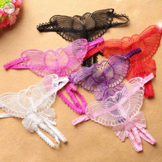 GORGEOUS~Panties Butterfly G-string Lingerie Open Crotchles See Through Sleepwear