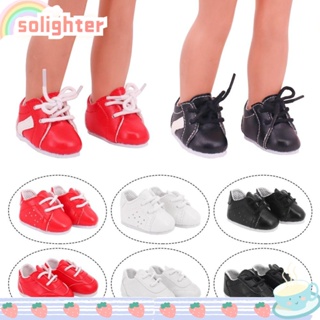 SOLIGHTER รองเท้าผ้าใบ หนัง PU 9 แบบ 20 ซม. สําหรับตุ๊กตา 14 นิ้ว