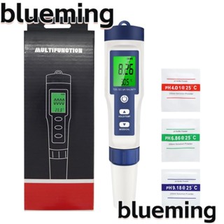 Blueming2 5 in 1 เครื่องวัดค่า PH TDS 0-1000ppm 0-10000US ซม. PH TDS EC TEMP เกลือ สีฟ้า แม่นยํา 0.01-14.00pH พลาสติก คุณภาพน้ํา สําหรับสระว่ายน้ํา