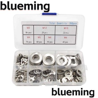 Blueming2 แหวนรองสปริง สเตนเลส 304 สีเงิน M3 M4 M5 M6 M8 M10 M12 350 ชิ้น