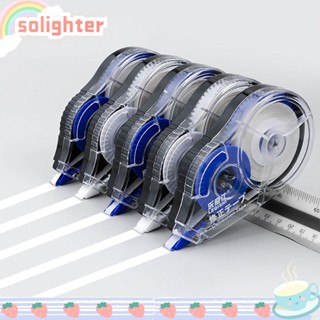 Solighter สติกเกอร์เทปลบคําผิด กว้าง 5 มม. 150 ม. สีขาว สําหรับนักเรียน สํานักงาน หนังสือ 5 ชิ้น ต่อชุด