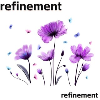 Refinement สติกเกอร์พีวีซี ลายดอกไม้ สีม่วง ขนาดใหญ่ สําหรับตกแต่งผนังห้องนอนเด็ก