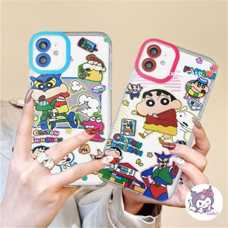 เคสโทรศัพท์ซิลิโคน TPU แบบนิ่ม ลายการ์ตูนชินจัง กันกระแทก ป้องกันเลนส์กล้อง สําหรับ iPhone 15 14 13 12 11 Pro Max SE2020 X XR Xs Max 7 8 6 6s Plus