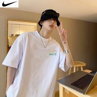 Nike เสื้อยืดแขนสั้นลําลอง ทรงหลวม พิมพ์ลาย ของแท้ 100% ใส่สบาย แฟชั่นสําหรับผู้ชาย