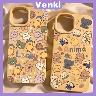 VENKI - เข้ากันได้สำหรับ เคสไอโฟน เคสไอโฟน11 เคส iphone 11กรณีเป็นมิตรกับสิ่งแวดล้อมย่อยสลายได้ภาษาอังกฤษกรณีกันกระแทกน่ารักเป็ดกระต่ายหมีเข้ากันได้กับ iPhone 14 PRO MAX 13 PRO MAX 12 11Pro MAX XR XS 7Plus 8 PLUS