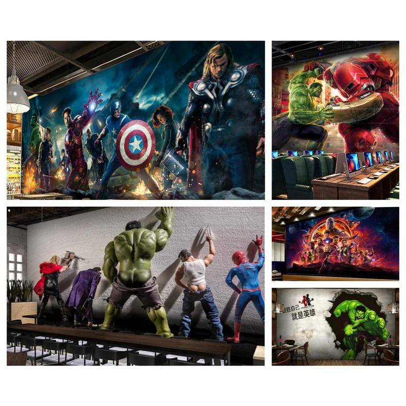 สติกเกอร์วอลเปเปอร์ ลายการ์ตูน Avengers Alliance สําหรับตกแต่งผนังบ้าน ห้องนอน ห้องนั่งเล่น คาเฟ่ อินเตอร์เน็ต อีสปอร์ต