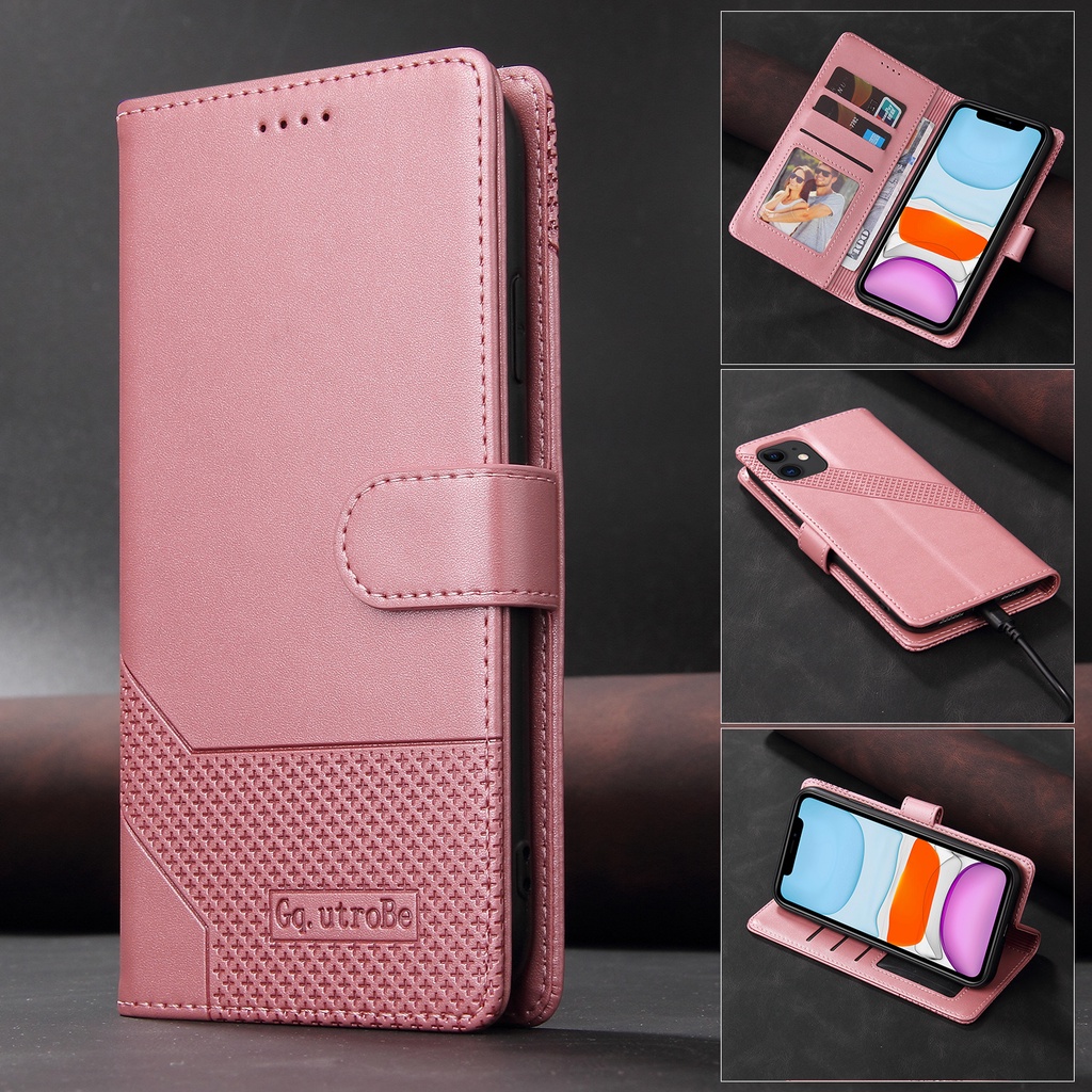 เคส Case for iPhone 15 11 Pro Max 14 Plus 12 13 Mini  X XS XR เคสฝาพับ เคสเปิดปิด โทรศัพท์หนัง TPU นิ่ม แบบฝาพับ ลายนูน พร้อมช่องใส่บัตร และขาตั้ง สําหรับ Embossed Leather Case Flip Cover Wallet ซองมือถือ