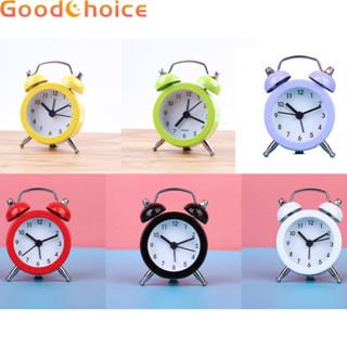 New High Quality Quartz Clock Metal Double Clock Alarm Clock Silent Coin Cell