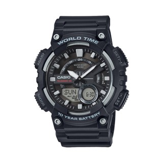 CASIO นาฬิกาข้อมือ CASIO รุ่น AEQ-110W-1AVDF วัสดุเรซิ่น สีดำ