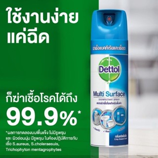 Dettol เดทตอล สเปรย์ ฆ่าเชื้อโรค สีฟ้า 450มล.(ราคา/กระป๋อง) Dettol Spray 450ml