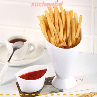 Suchenhd 2 in 1 ถ้วยใส่ซอส ของหวาน เฟรนช์ฟราย ของหวาน อุปกรณ์เสริม สําหรับบ้าน