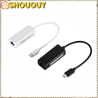 Shououy สายเคเบิลแปลง สําหรับ Nintend Switch Ethernet USB 2.0 เป็น RJ45 คอมพิวเตอร์ และสํานักงาน Type-C เป็น RJ45