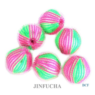 Jinfucha ลูกบอลซักผ้า กําจัดขน สําหรับทําความสะอาดเสื้อผ้า ในครัวเรือน 6 ชิ้น