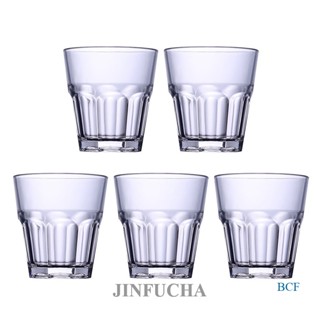 Jinfucha แก้วไวน์อะคริลิค พลาสติกใส ทรงแปดเหลี่ยม 5 ชิ้น