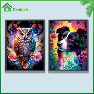 【Doub X ✮】ภาพวาดปักเพชร ทรงกลม ลายสัตว์ 5D DIY สําหรับตกแต่งบ้าน ✮