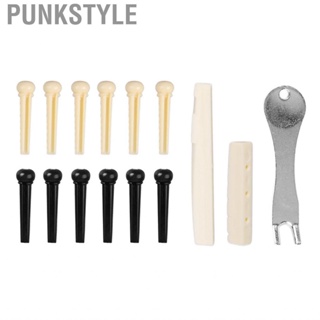 Punkstyle Guitar Pin Puller Saddle Set Black Yellow Lightweight for Guitarists