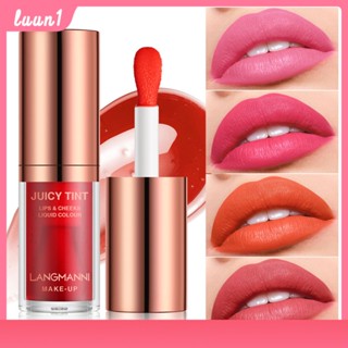 Langmanni Lipstick ลิปสติกสี่สีสำหรับริมฝีปากและแก้มพร้อมเนื้อกำมะหยี่ COD