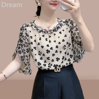 Internet celebrity hot new belly-covering summer all-match elegant fashion design western style small shirt