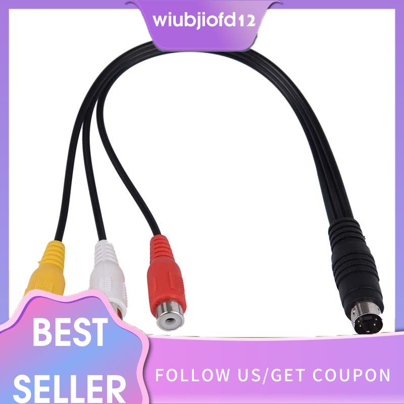 【สินค้าใหม่】สายเคเบิลอะแดปเตอร์ทีวี แล็ปท็อป 4 Pin S-Video เป็น 3 RCA ตัวเมีย