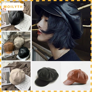 Moilyth หมวกเบเร่ต์ ทรงแปดเหลี่ยม สีพื้น แฟชั่นสําหรับเด็กผู้ชาย ผู้หญิง