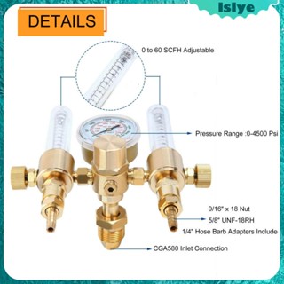 [Lslye] เครื่องวัดการไหลของอากาศอาร์กอน เอาท์พุตคู่ 0-60CFH UNF-18RH เอาท์เล็ต 0-4500 PSI