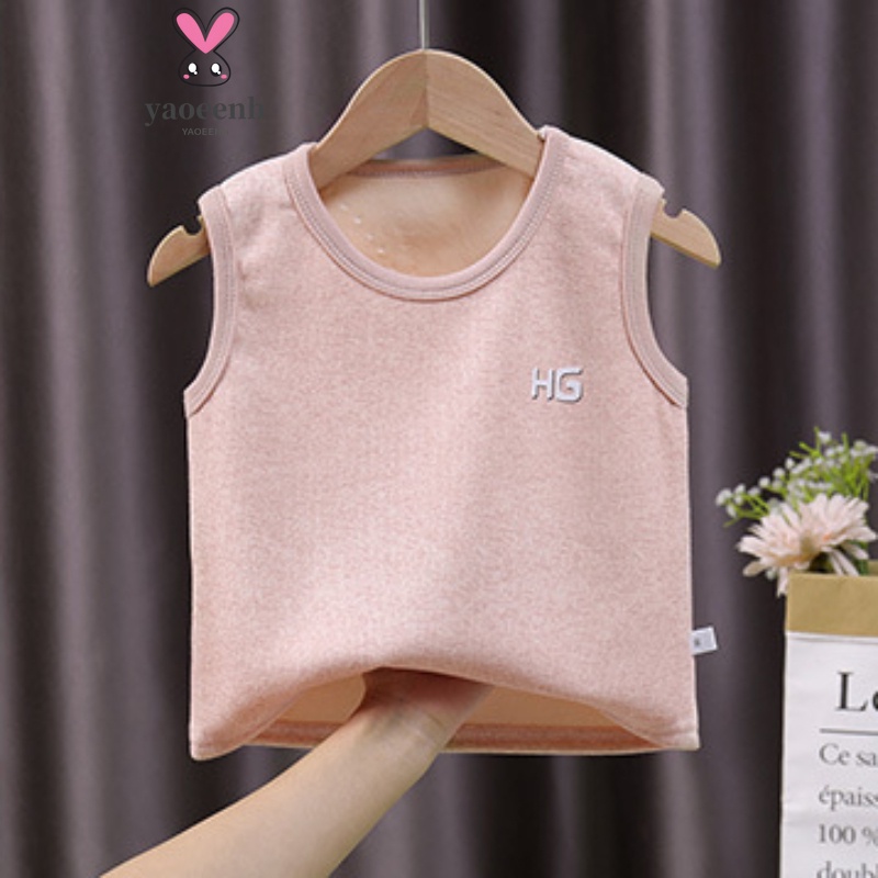【YAOEENH】พร้อมส่ง เสื้อกั๊กแขนกุด ผ้าฟลีซ แบบหนา ให้ความอบอุ่น สีพื้น ขนาด 80-120 ซม. สําหรับเด็กผู้ชาย และเด็กผู้หญิง