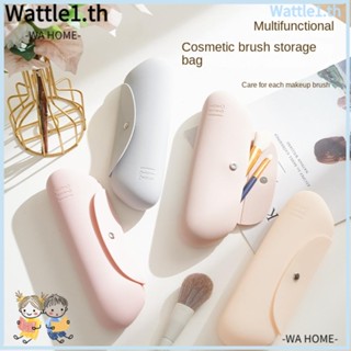 Wttle กระเป๋าเครื่องสําอาง ซิลิโคน แบบพกพา สีชมพู สีฟ้า