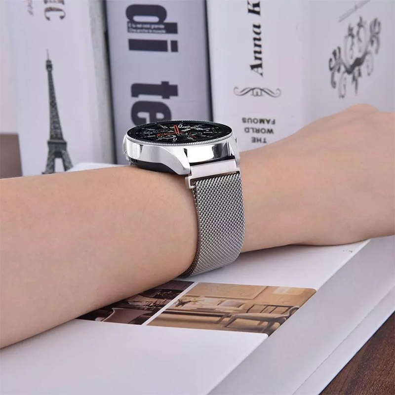 20 มม.22 มม.สายนาฬิกา Milanese สายสแตนเลสสําหรับ Huami Amazfit Bip6 Bip 5 Bip 3 Pro SU / GTS 2 3 4 mini / GTR4 GTR3 GTR2 2e