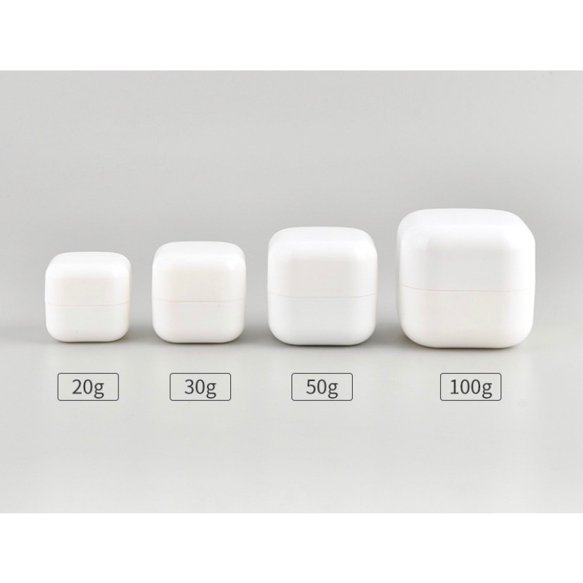 20g-100g กระปุกครีม โลชั่น ของจิปาถะพกพา ทรงเหลี่ยมเงาสีพาสเทล เนื้อพลาสติกหนา กระปุกครีมดีไซด์ใหม่