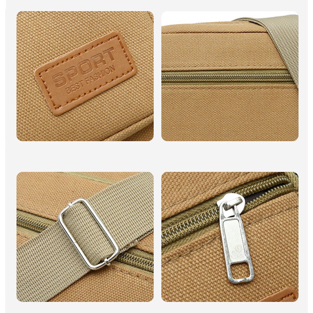 กระเป๋าผู้ชาย รูปแบบ Messenger สะพายข้าง วัสดุผ้า สายสะพายสปอร์ต ใส่ iPad mini ได้ รุ่น21128 ราคา ถูกที่สุด ดีลบีเคเค แกลเลอรีภาพที่ 6