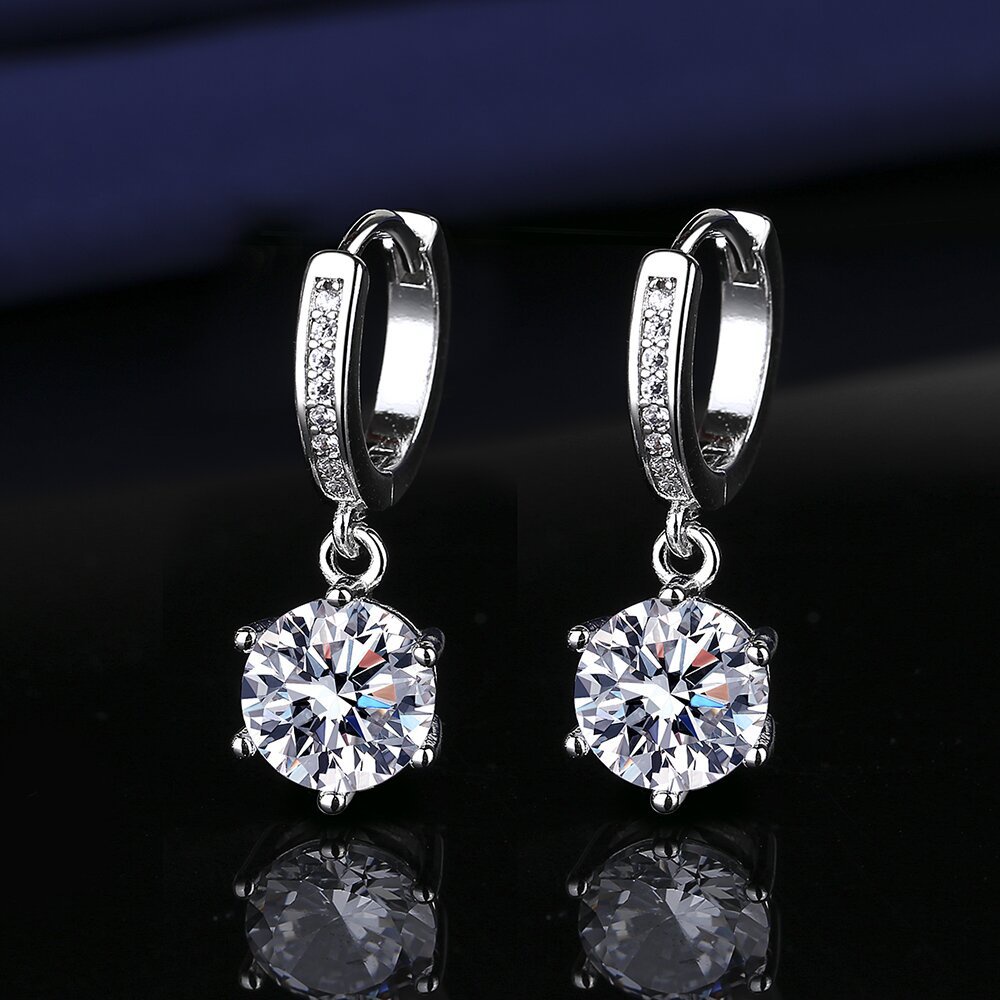 [พร้อมใบรับรอง Gra] ต่างหู Moissanite 1 กะรัตคลาสสิกต่างหูเพชรสีขาวเรียบง่ายหรูหราทรงหยดน้ํา
