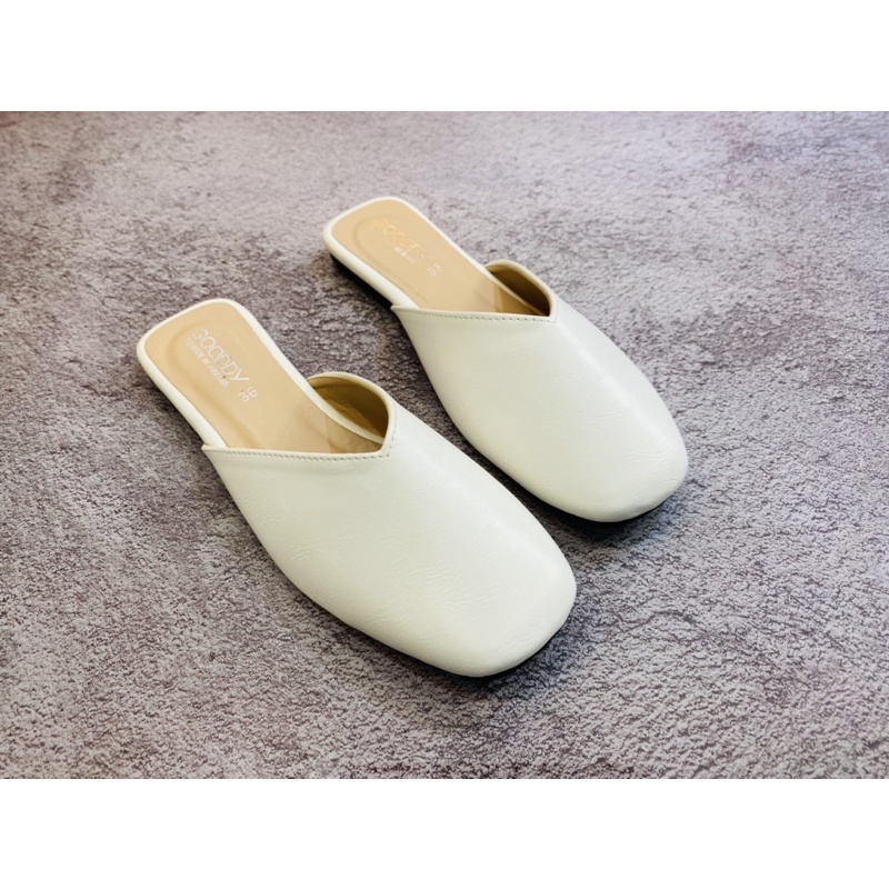 Gooddy พร้อมส่ง รองเท้าเปิดส้น รองเท้าส้นแบบหน้าเรียบGooddy