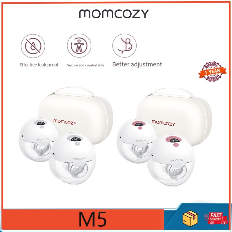Momcozy M5 เครื่องปั๊มนมไฟฟ้า แบบพกพา แฮนด์ฟรี ไร้เสียง