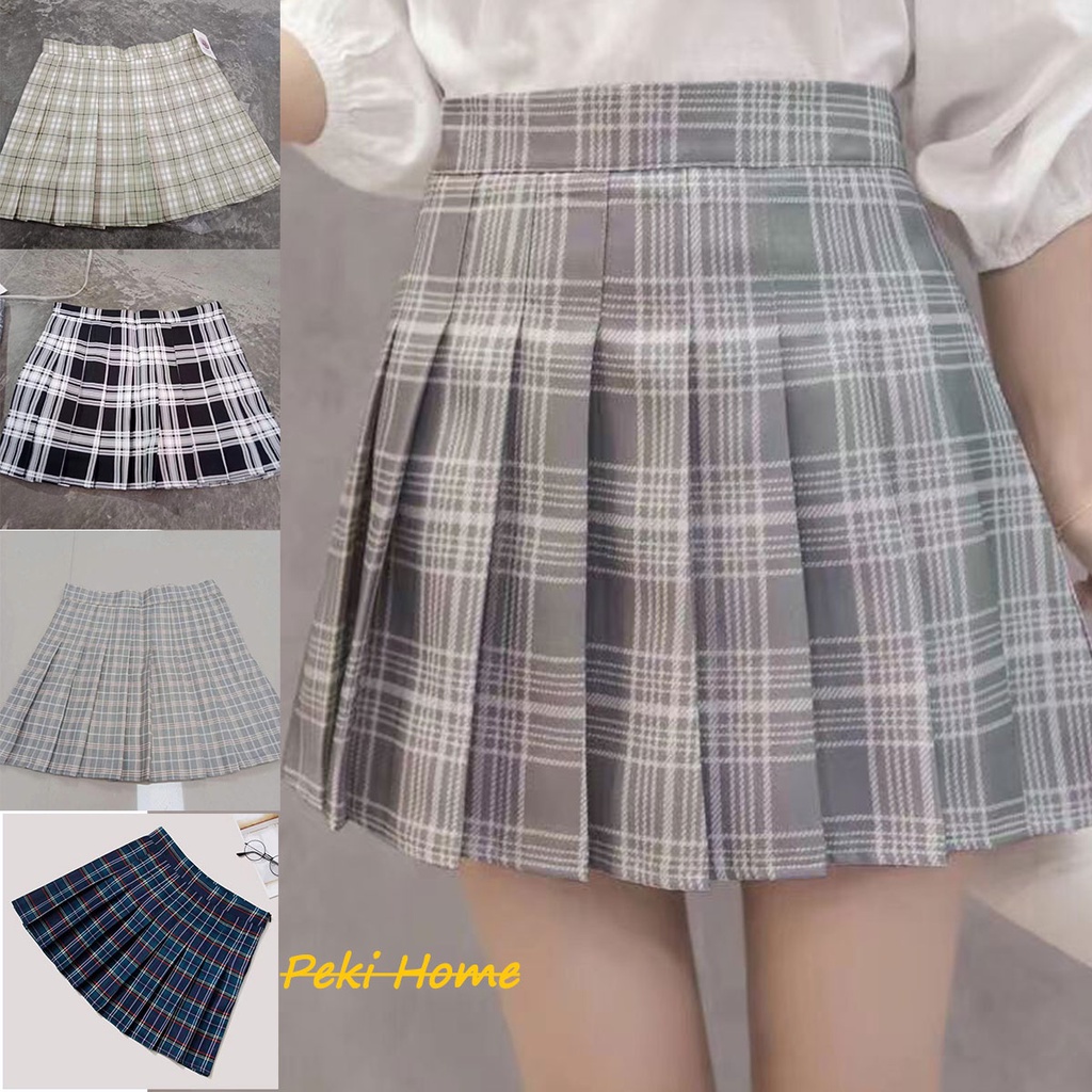 พร้อมส่ง กระโปรงชุดคริสต์มาส กระโปรงลายสก๊อต สไตล์เกาหลี