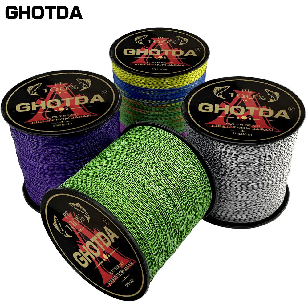 Ghotda สายเบ็ดตกปลา PE แบบถัก 300 ม. 4 สาย 0.11-0.5 มม. คุณภาพสูง