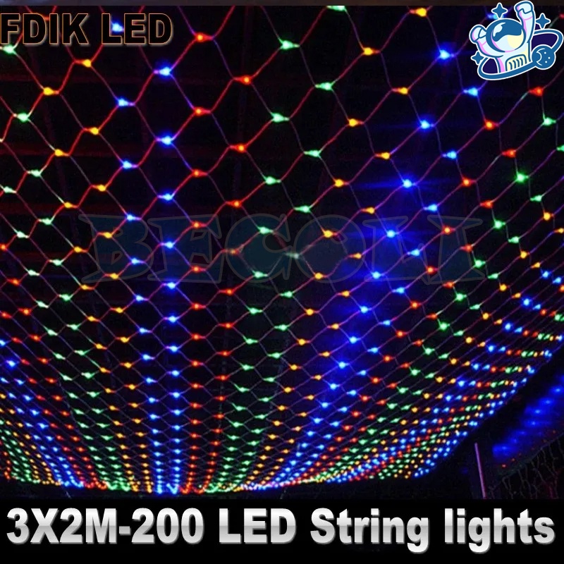 พร้อมส่ง LED ตาข่ายไฟ ไฟตกแต่ง ประดับเทศกาล ปีใหม่ ไฟคริสต์มาส ขนาด2X3M ปรับได้8โหมด ไฟกระพริบ