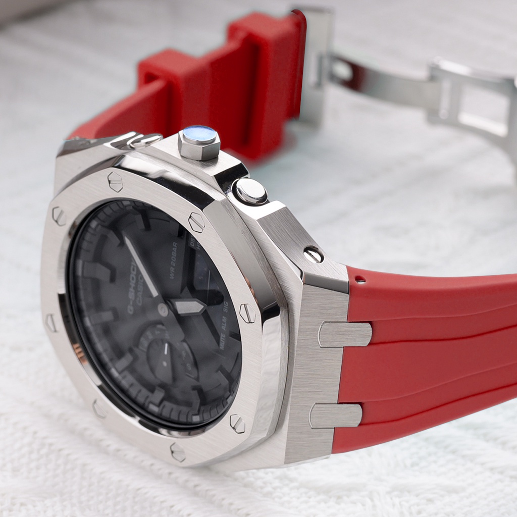 Casioak อุปกรณ์เสริม สายนาฬิกาข้อมือ สายสแตนเลสโลหะ สําหรับ Casio G Shock GA2100