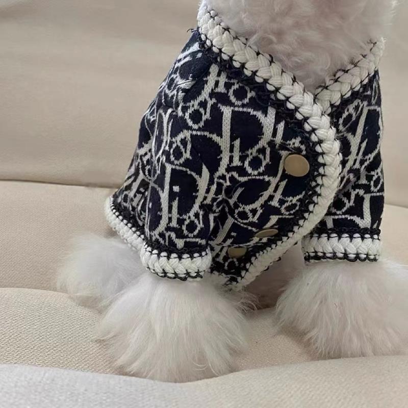 เสื้อคาร์ดิแกน ผ้าถัก ให้ความอบอุ่น แฟชั่นฤดูใบไม้ร่วง และฤดูหนาว สําหรับสัตว์เลี้ยง สุนัข แมว มีสีดํา และสีขาว