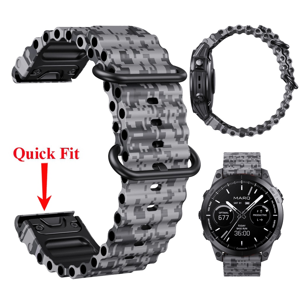 Garmin Approach S70 S62 S60 Enduro 2 Strap Quick Release 22mm 26mm Silicone Camouflage