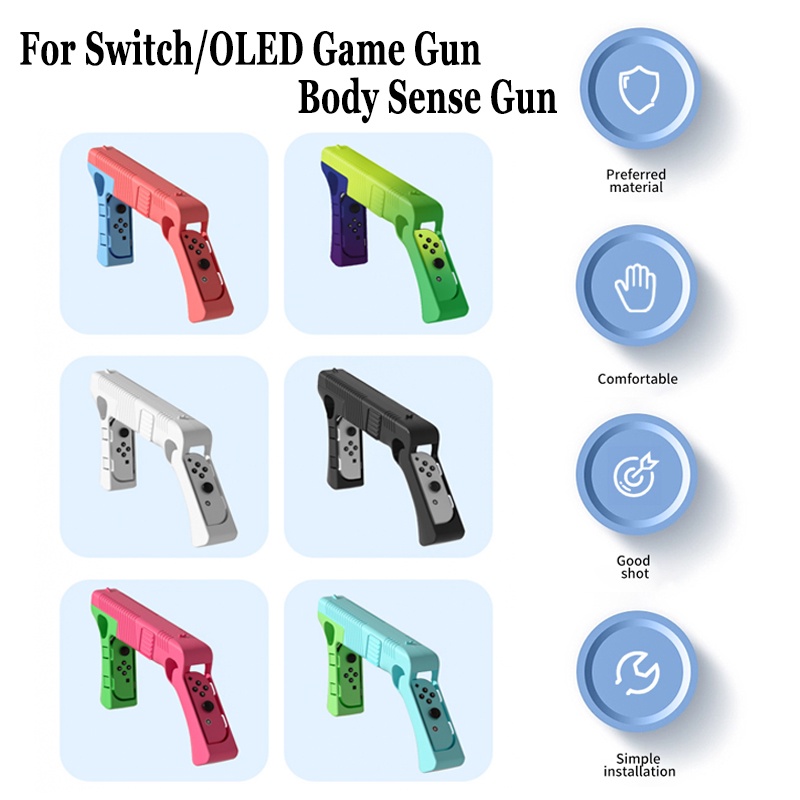 Joycon จอยเกมจับปืน สําหรับ Nintendo Switch / OLED เกมปืนรูปร่างจับมือยิงเกมปืนปศุสัตว์ควบคุมความรู้สึกจับอุปกรณ์เสริม