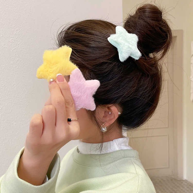 พร้อมส่ง กิ๊บติดผม รูปดาว แบบนิ่ม สีแคนดี้ สําหรับเด็กผู้หญิง จํานวน 1 ชิ้น