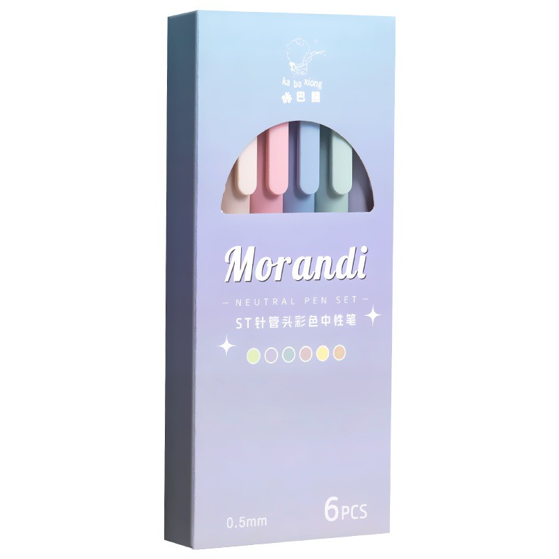 Ossayi 6 ชิ้น Morandi สี Retractable ปากกาเจล 0.5 มม.เปลี่ยนได้ Quick Drying Hand Account Marker ST 