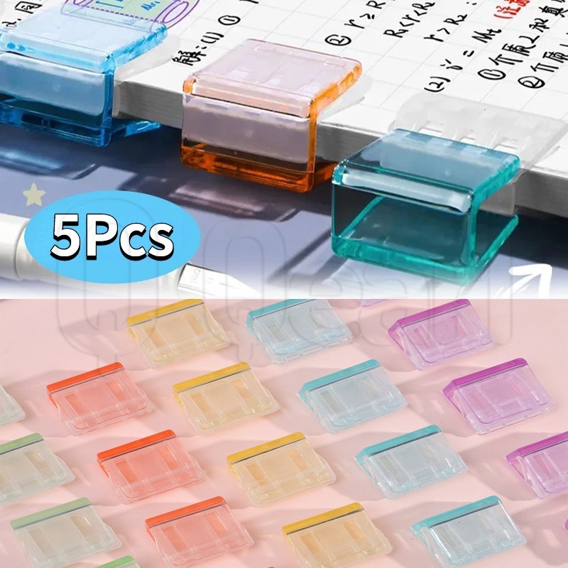 คลิปกด สีแคนดี้ใส 5 ชิ้น / โฟลเดอร์คงที่ สําหรับเอกสารสํานักงาน และข้อมูล / ที่เก็บกระดาษทดสอบนักเรียน และโฟลเดอร์องค์กร / บันไดจําแนกข้อมูลของโรงเรียน