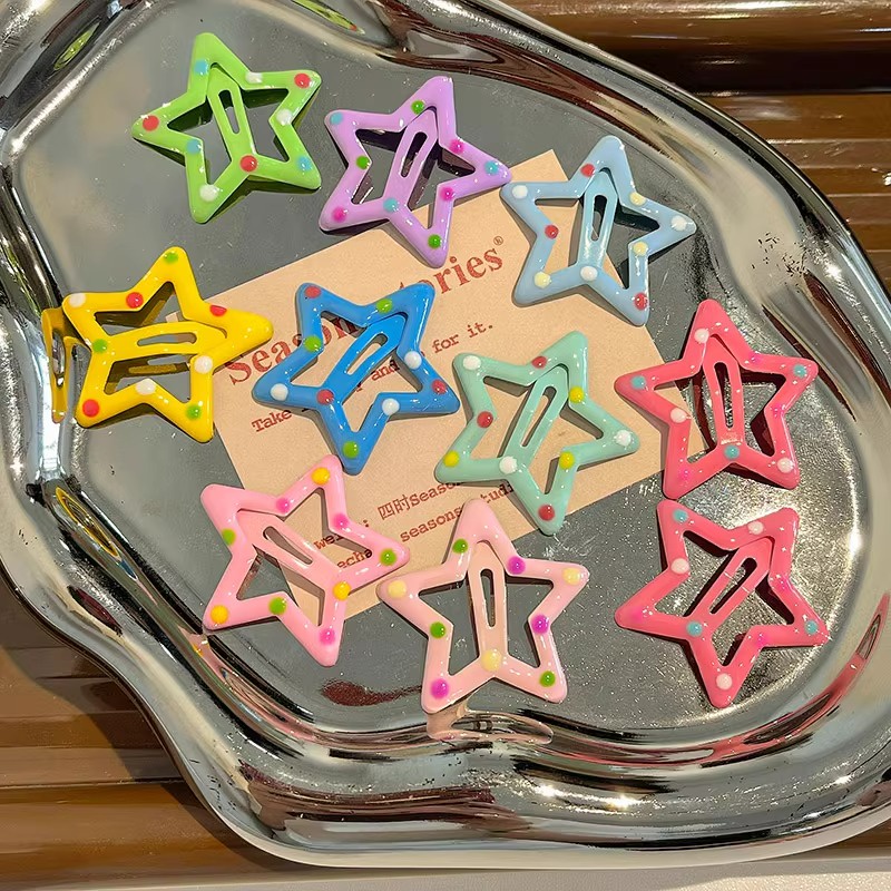 1 ชิ้นสีสัน Star BB คลิปหน้าผาก Bangs Hairpin ผมด้านข้าง Headwear อุปกรณ์เสริมผม